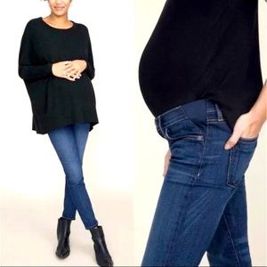Current Elliott x HATCH the maternity stiletto skinny in townie wash